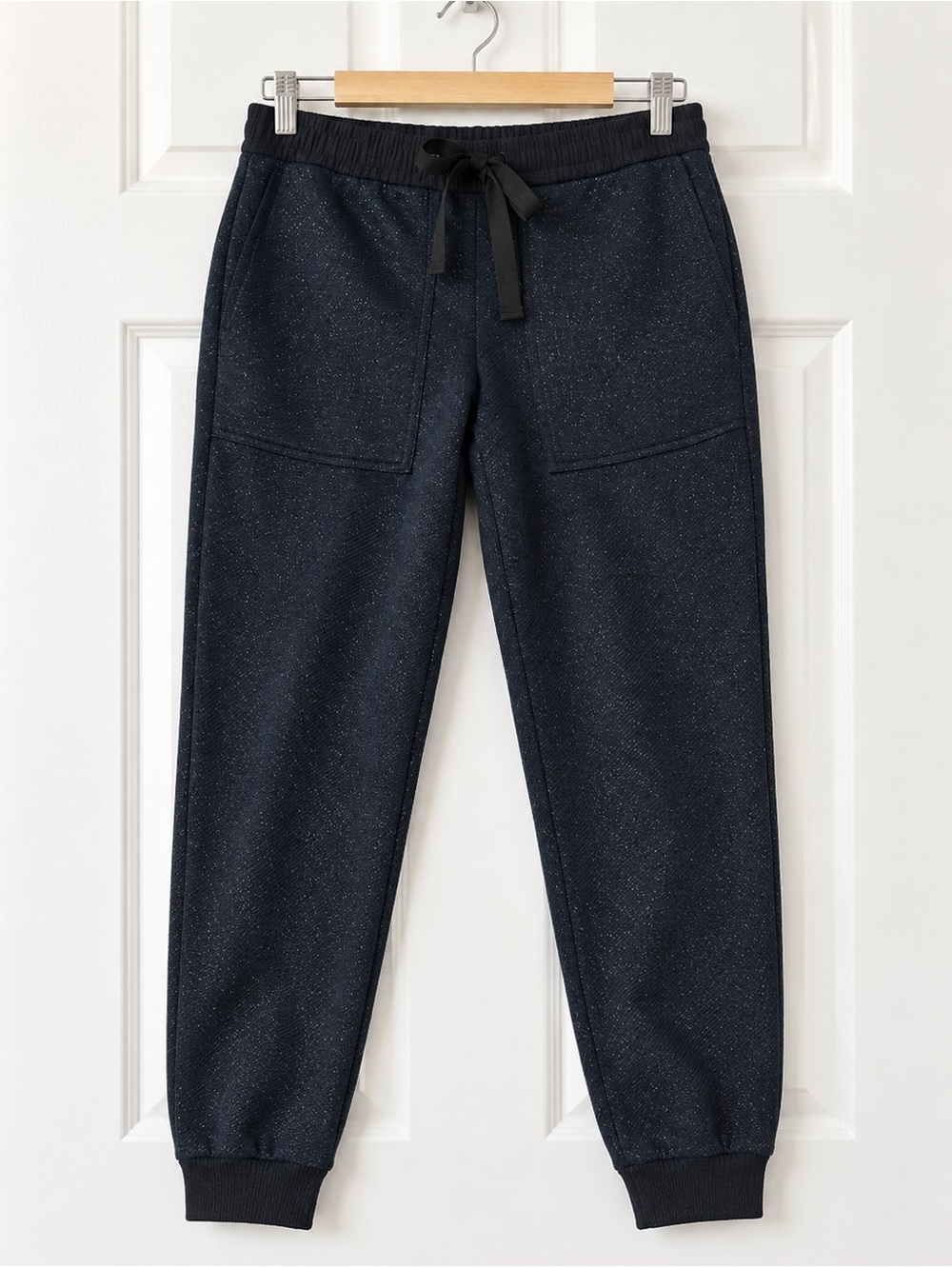 Ann Taylor Women’s Navy Metallic Jogger Pants Size S Elastic Waist